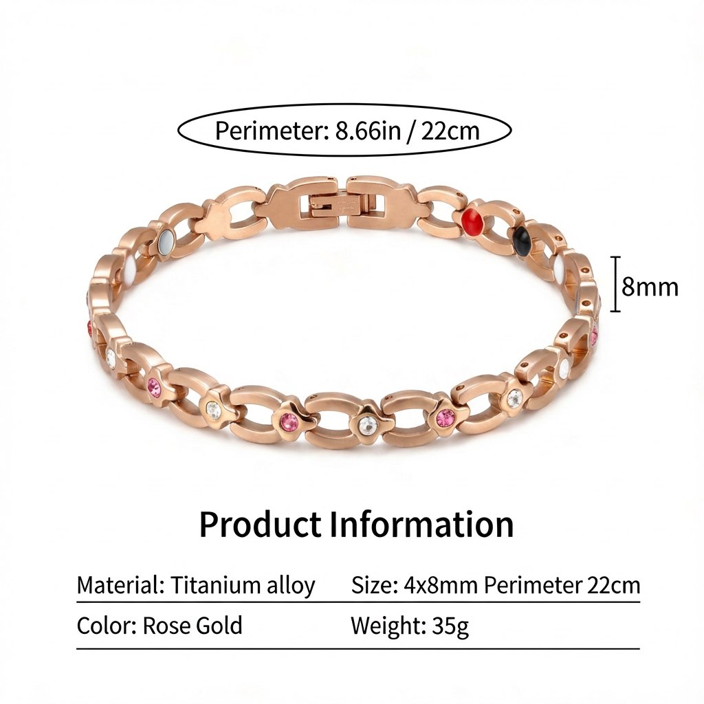 Roselle Rose Gold Crystal Link Bracelet - Image 4