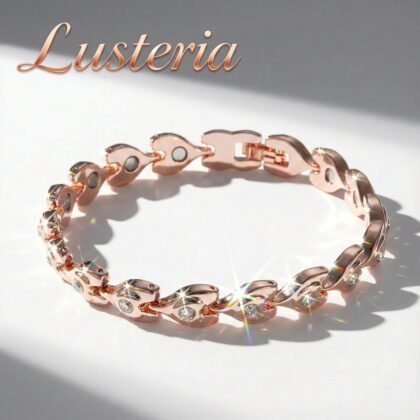 Amora rose gold titanium alloy heart crystal bracelet