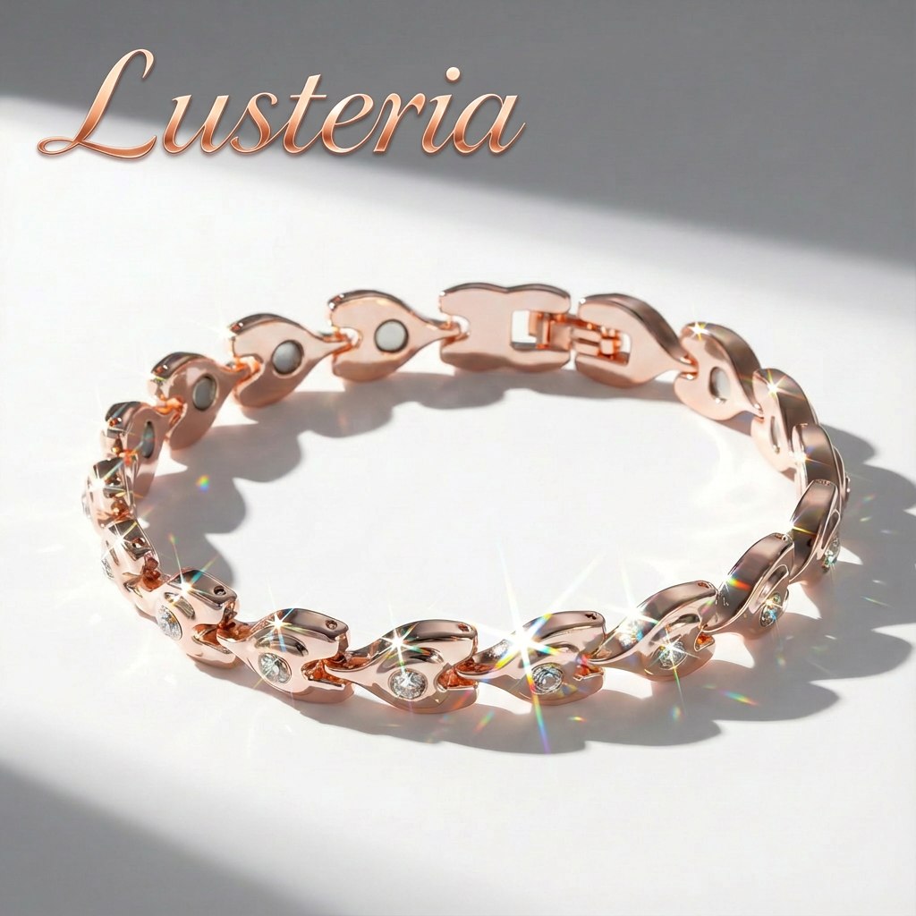 Amora rose gold titanium alloy heart crystal bracelet