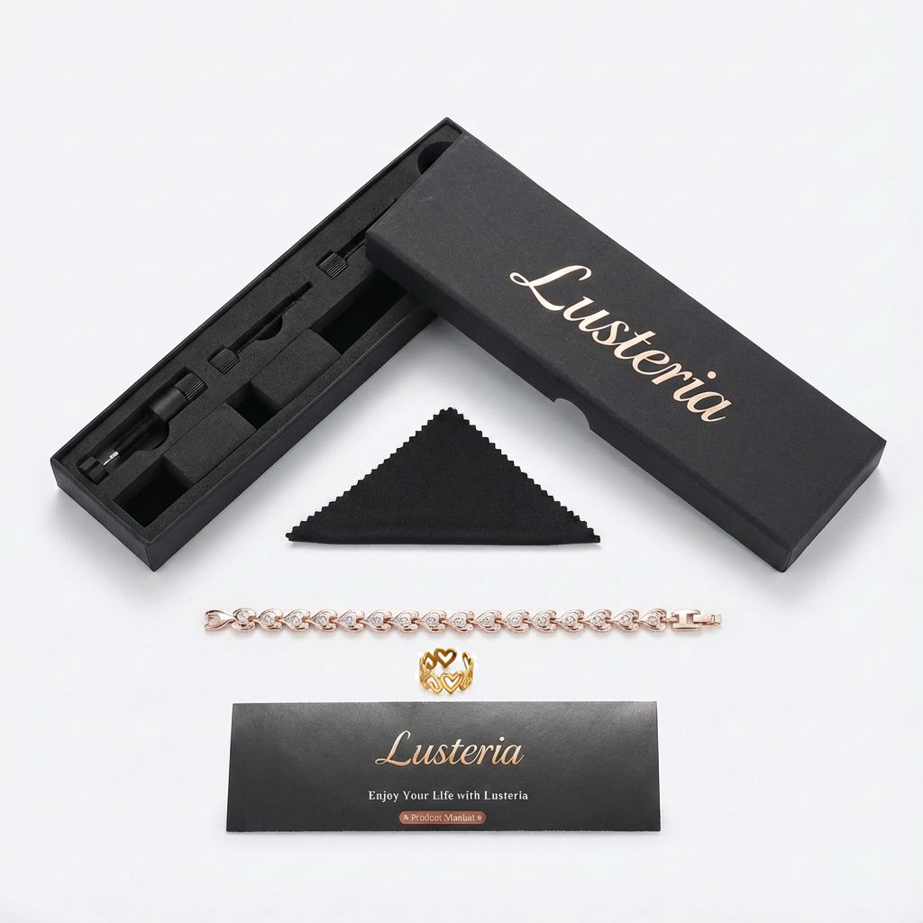 Amora Rose Gold Heart Crystal Bracelet - Image 5