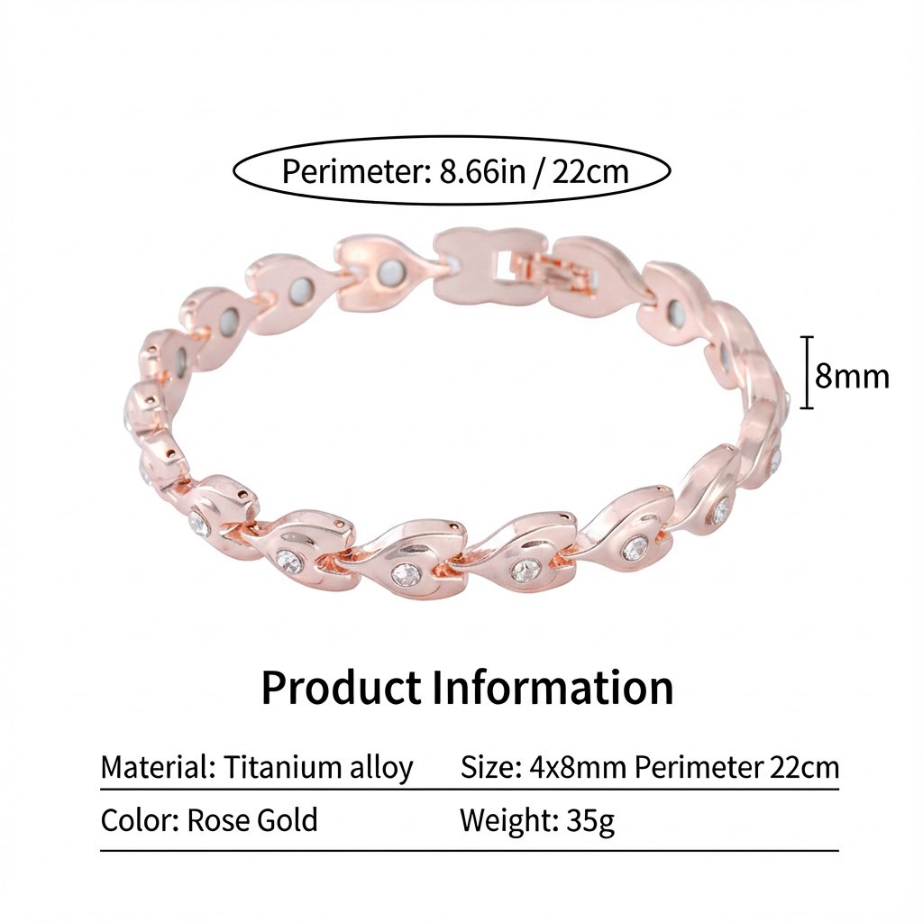 Amora Rose Gold Heart Crystal Bracelet - Image 4