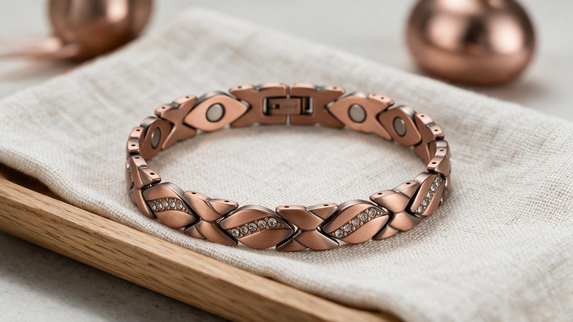 Lusteria titanium bracelet worn at an outdoor cafe